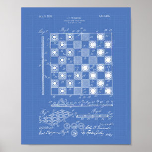 Póster Esquema de arte patenteada do Chess Conselho 1923