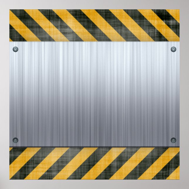 Póster Esquema de Construção de Risco de Metal Bruto (Frente)