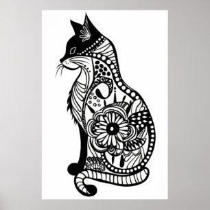Poster Esquema de gato bonito II