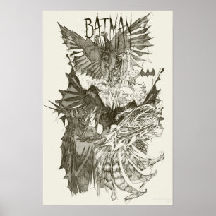 Poster Esquema do Lápis do Nó Gráfico do Batman