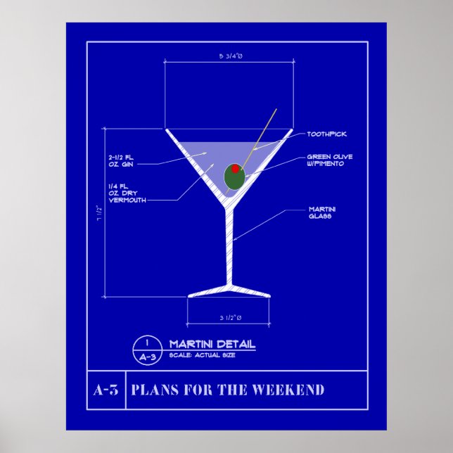 Póster Esquema para um Martini (Frente)