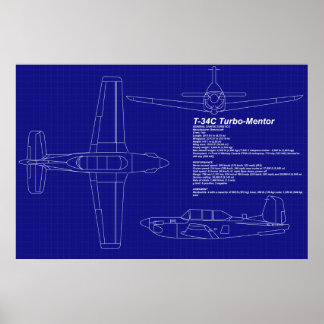Poster Esquemas de aviões | T-34 C Mentor