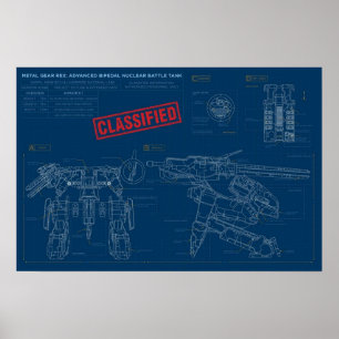 Poster Esquemas Rex Sólidos de Engrenagens Metálicas