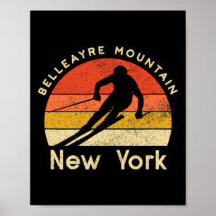 Poster Esqui Antigo Montanha Belleayre Nova York Montanha