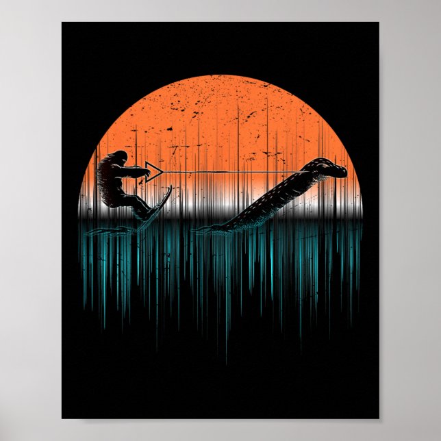 Poster Esqui Aquático Críptico Monstro do Lago Ness Engra (Frente)
