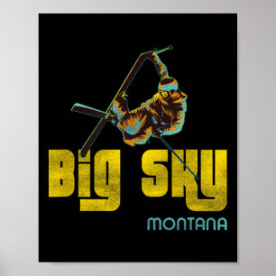 Poster Esqui da Vintage de Big Sky Montana