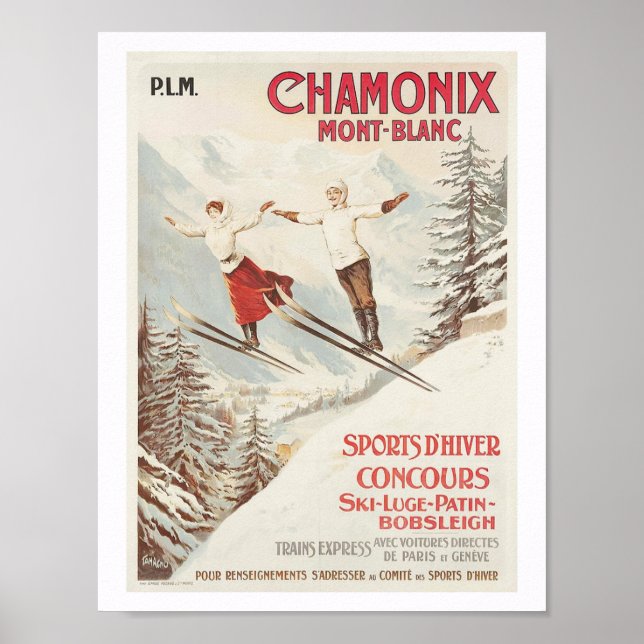 Póster Esqui de Chamonix France (Frente)