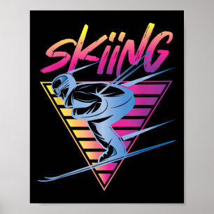 Poster Esqui de esqui retroativo dos anos 80