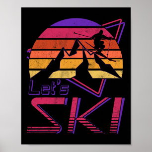 Poster Esqui de neve do Vamos Retro Ski Vintage 80s 90s