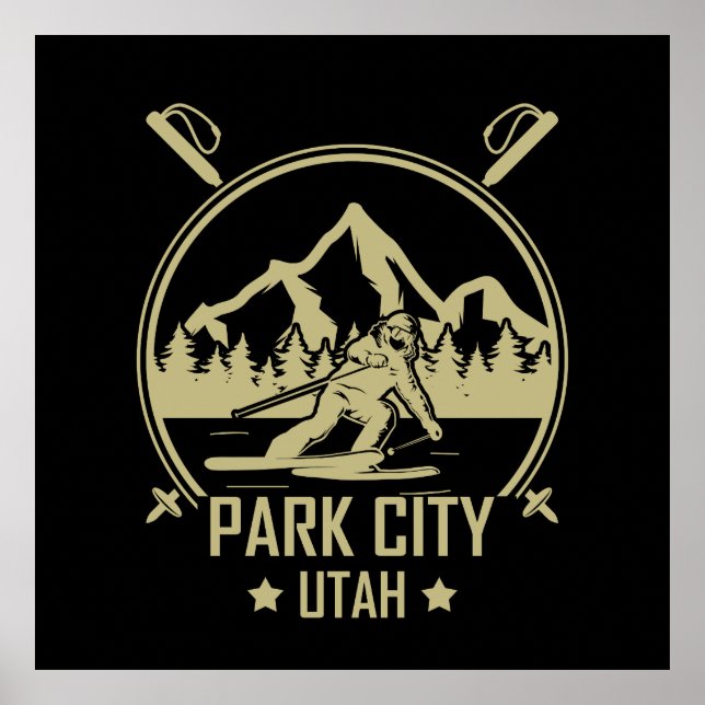 Poster Esqui de Park City Utah (Frente)