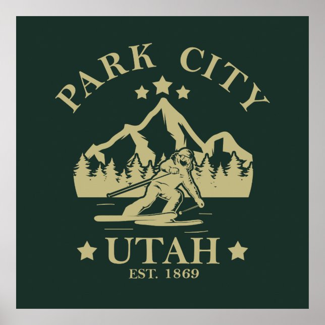 Poster Esqui de Park City Utah (Frente)