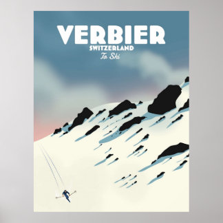 Poster Esqui de Suiça Verbier
