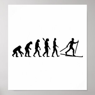 Póster Esqui do país transversal da evolução
