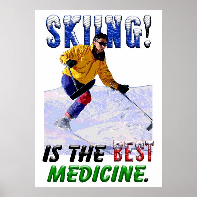 Poster Esqui é a melhor medicina (Frente)