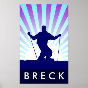 Poster esqui em declive breckenridge