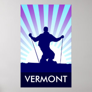 Poster esqui em declive vermont