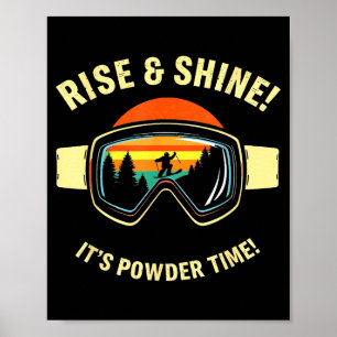 Poster Esqui engraçado - levante & brilhe! hora do pó! es