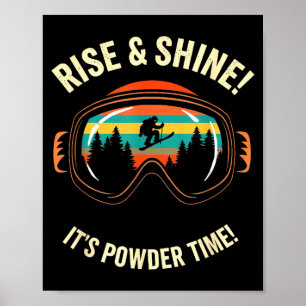 Poster Esqui engraçado - levante & brilhe! hora do pó! es