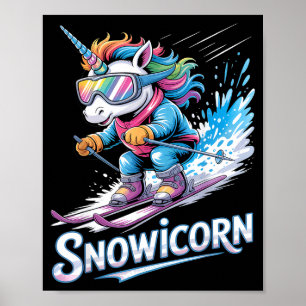 Poster Esqui esporte de inverno esquiador engraçado esqui