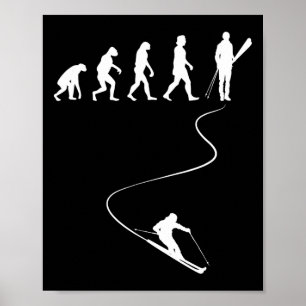 Poster Esqui Esportes De Inverno Amante Do Esqui Evolução