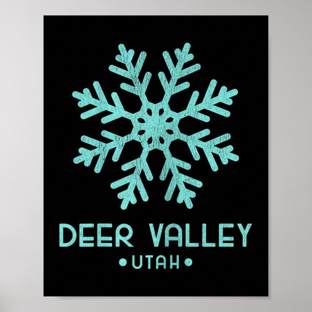 Poster Esqui Feminino Deer Valley Utah (Frente)