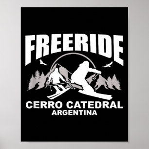 Poster Esqui freeride cerro catedral argentina