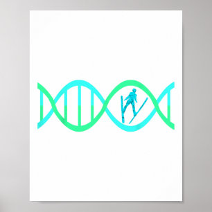 Poster Esqui Jumper Dna Ski Jumping Skier Athleting Wi