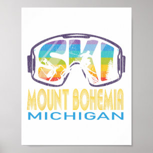 Poster Esqui Monte Bohemia Michigan Férias de Esqui