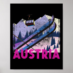 Poster Esqui na Áustria - Férias de Esqui ao Estilo Vinta