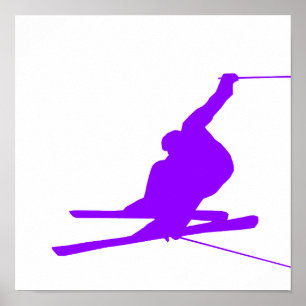 Póster Esqui roxo violeta da neve