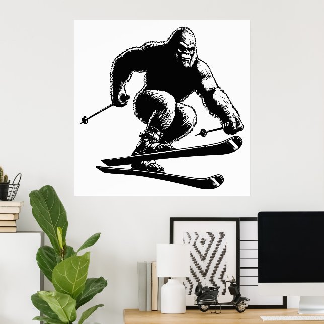 Poster Esqui Sasquatch (Escritório em casa)