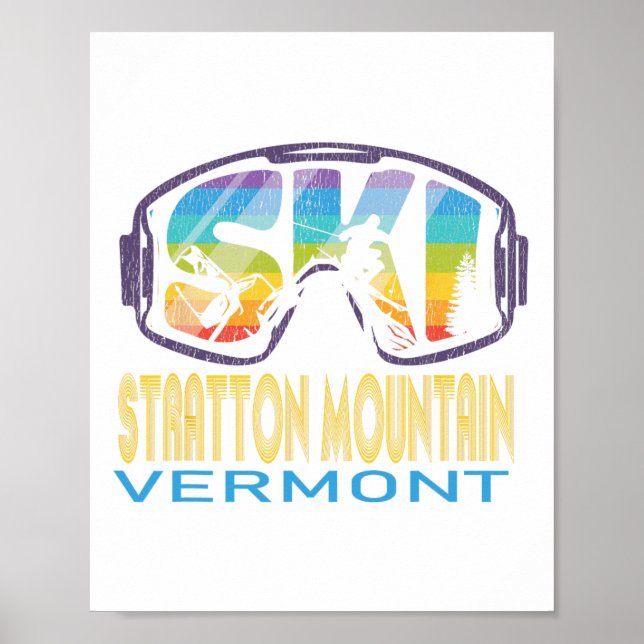 Poster Esqui Stratton Mountain Vermont Férias de Esqui  (Frente)
