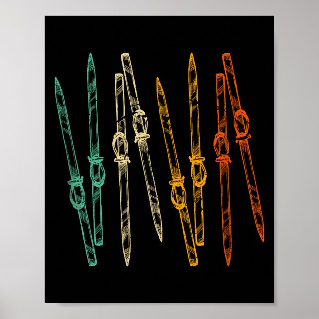 Poster Esqui vintage retro (Frente)