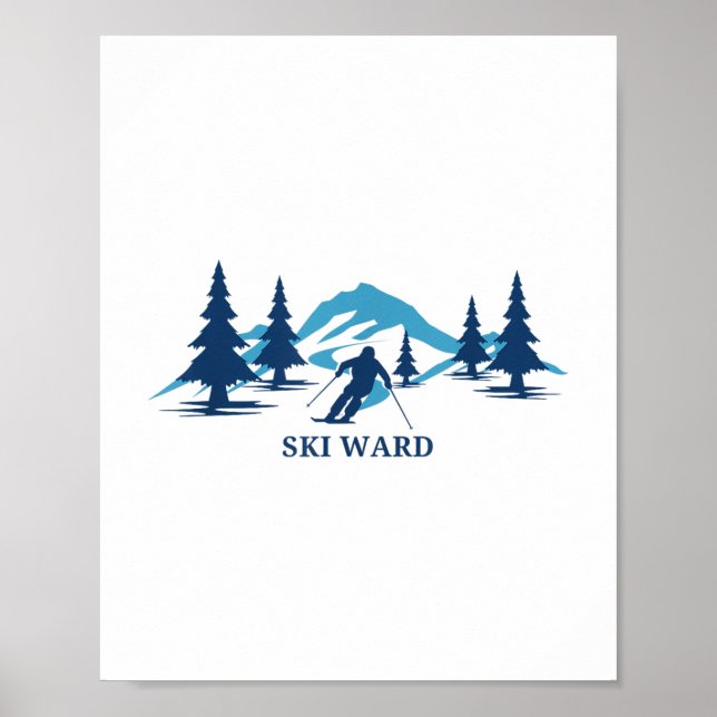 Poster Esqui Ward Machusets Ski Resort Skiier _1 (Frente)