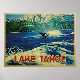 Póster Esquiador da água de Lake Tahoe
