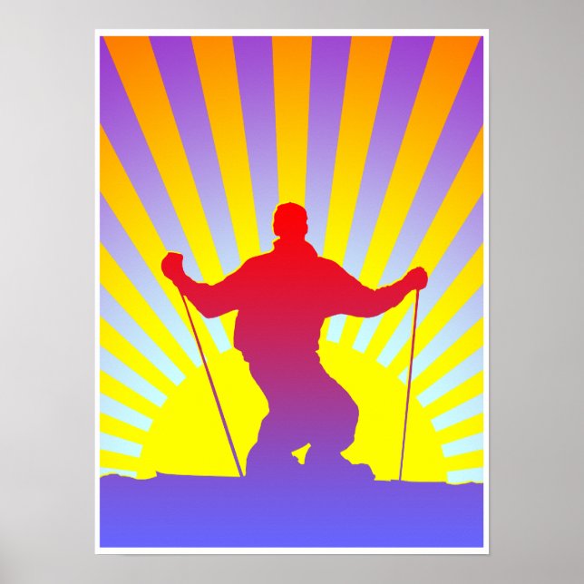 Póster esquiador de descida (Frente)