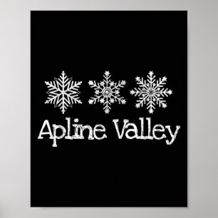 Poster Esquiador de esqui alpino do Vale alpino Snowflake