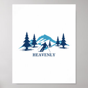 Poster Esquiador de Esqui do Forno California Ski Resort