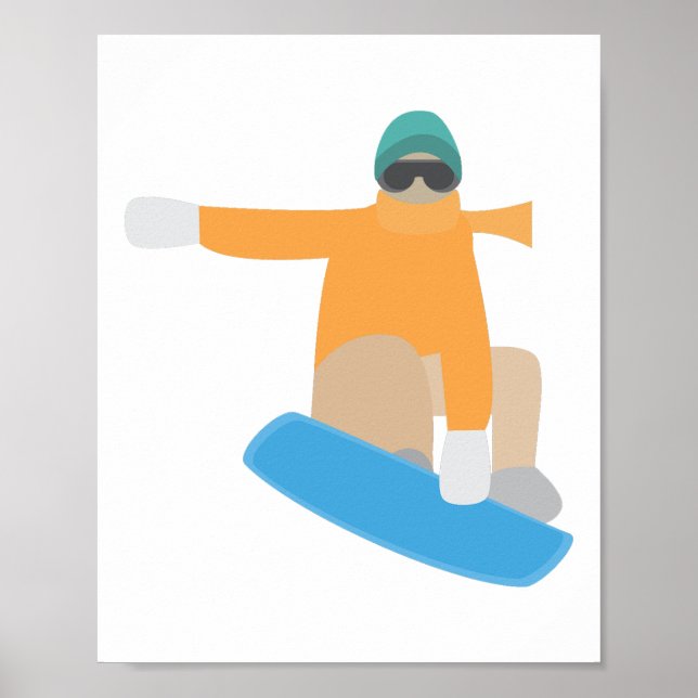 Poster Esquiador de snowboard (Frente)