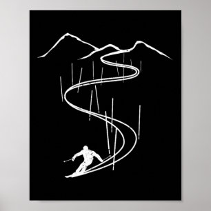 Poster Esquiador Downhill Corrida de Esqui Esqui Slalom E