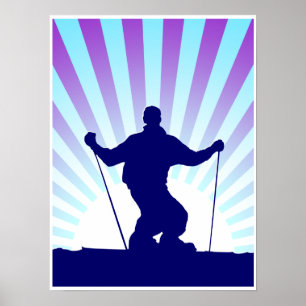 Poster esquiador em declive