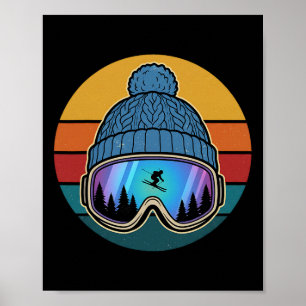 Poster Esquiador Esqui Esportes De Inverno Encostas Monta