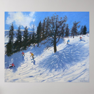 Poster Esquiadores Verbier 2010 do primavera