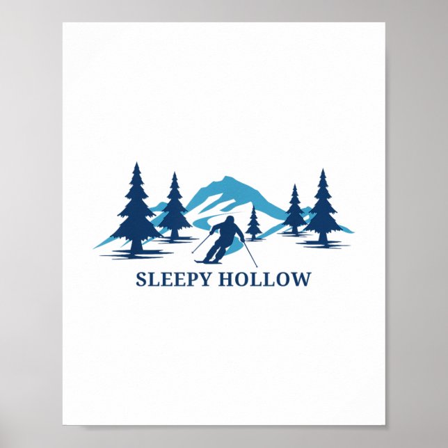 Poster Esquiamento de Esqui de Iowa Hollow com Sono esqui (Frente)