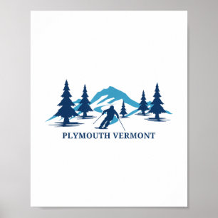 Poster Esquiamento de Esqui Plymouth Vermont Ski Resort S