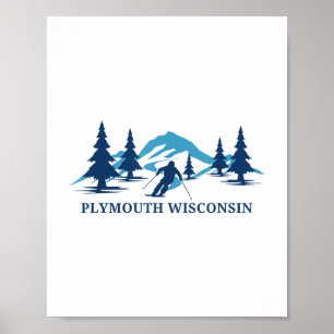 Poster Esquiamento de Esqui Plymouth Wisconsin Resort Ski