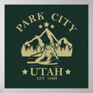 Poster Esquiando em Park City Utah