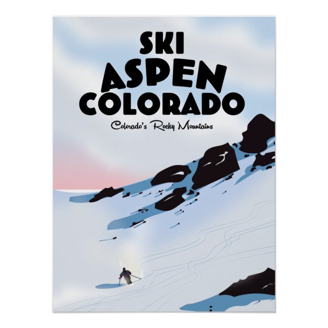 Póster Esquiar Aspen Colorado (Frente)