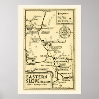 Poster Esquiar em New Hampshire - Encosta Oriental