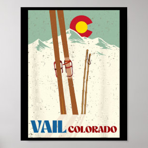 Poster Esquiar em Vail Colorado Montanhas Rochosas Férias